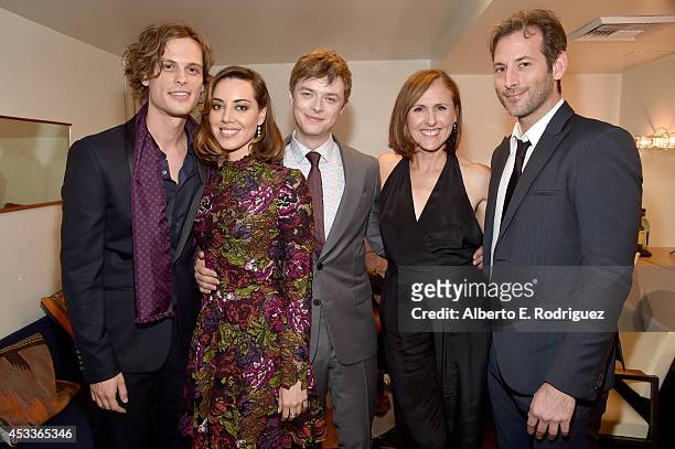 Actors Matthew Gray Gubler, Aubrey Plaza, Dane DeHaan, Molly Shannon and writer/director Jeff Baena attend the screening of "Life After Beth" with...