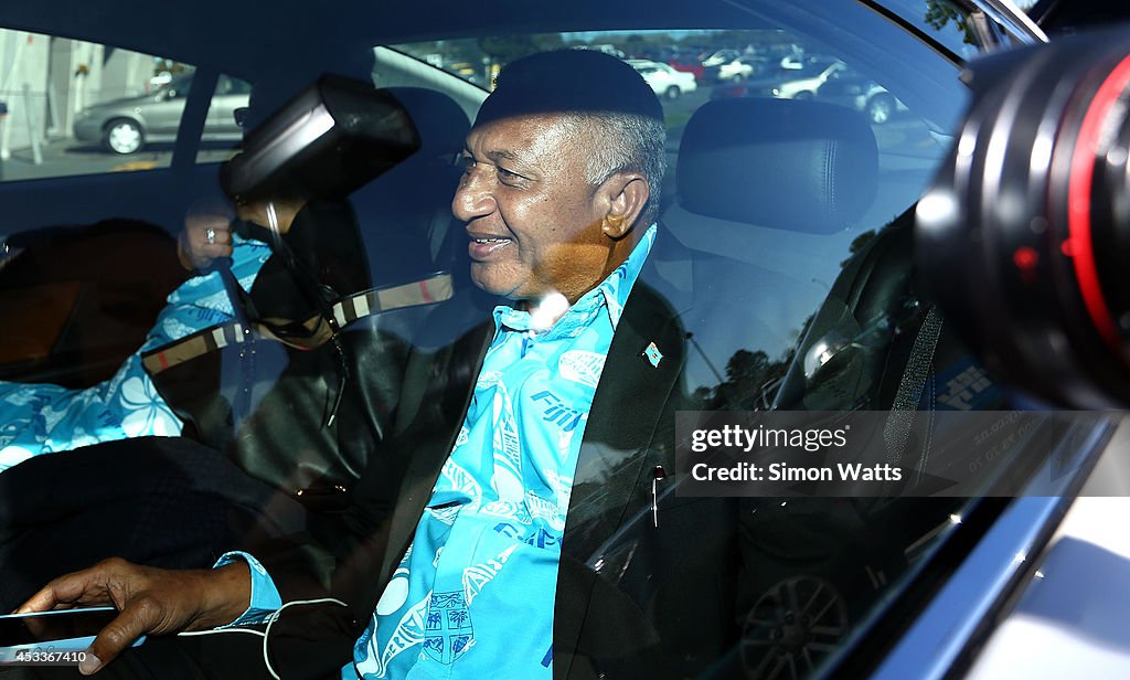 Fiji's Prime Minister Frank Bainimarama Visits New Zealand