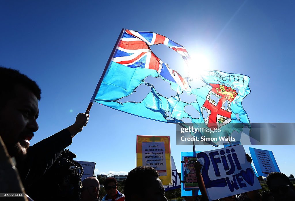 Fiji's Prime Minister Frank Bainimarama Visits New Zealand