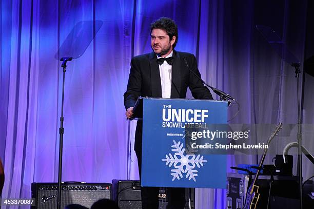 Luca Dotti speaks onstage at The Ninth Annual UNICEF Snowflake Ball at Cipriani, Wall Street on December 3, 2013 in New York City.