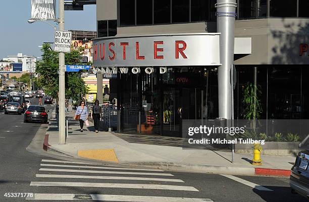 Atmosphere shot of Hustler Hollywood on the "Sunset Strip" on August 8, 2014 in Hollywood, California. According to Bloomberg News, the area known as...