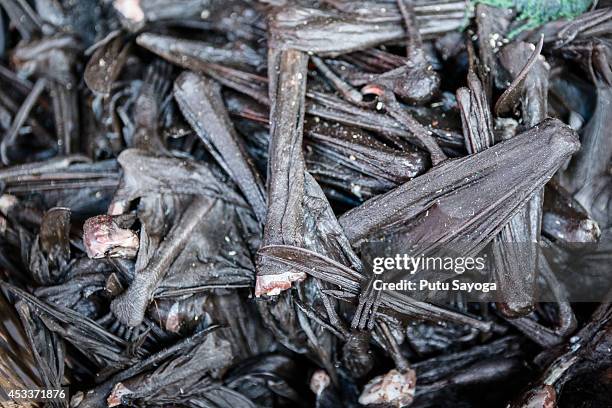 Bat wings for sale at Langowan traditional market on August 9, 2014 in Langowan, North Sulawesi. The Langowan traditional market is famous for...