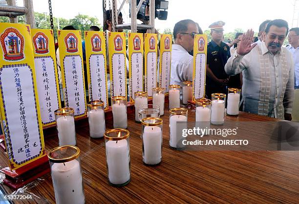 Former Philippine president and now Manila Mayor Joseph Estrada attends a day of special prayers at the Quirino Grandstand in Manila on August 9 in...