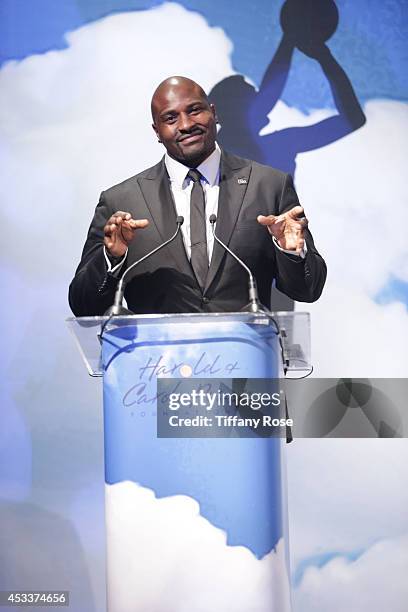 Radio personality Marcellus Wiley speaks at the 14th Annual Harold & Carole Pump Foundation Event on August 8, 2014 in Los Angeles, California.