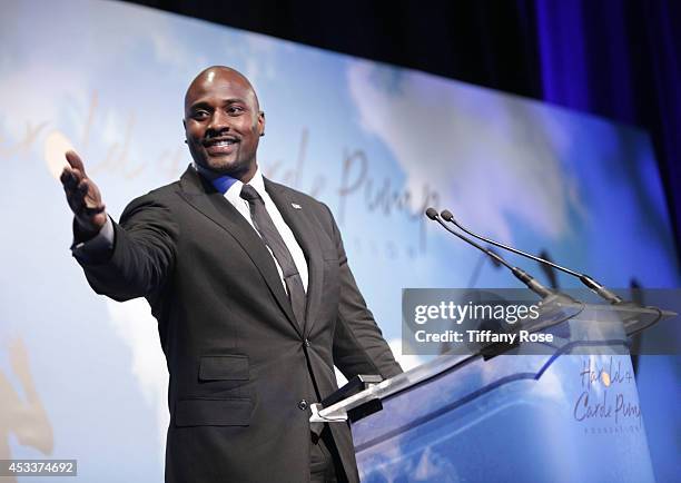 Radio personality Marcellus Wiley speaks at the 14th Annual Harold & Carole Pump Foundation Event on August 8, 2014 in Los Angeles, California.