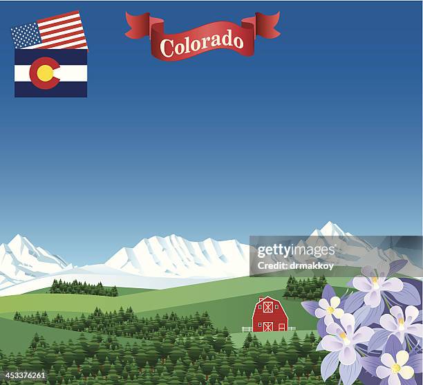 colorado forest and mountains - colorado spring stock illustrations