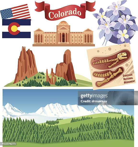 colorado symbole - rocky mountains stock-grafiken, -clipart, -cartoons und -symbole