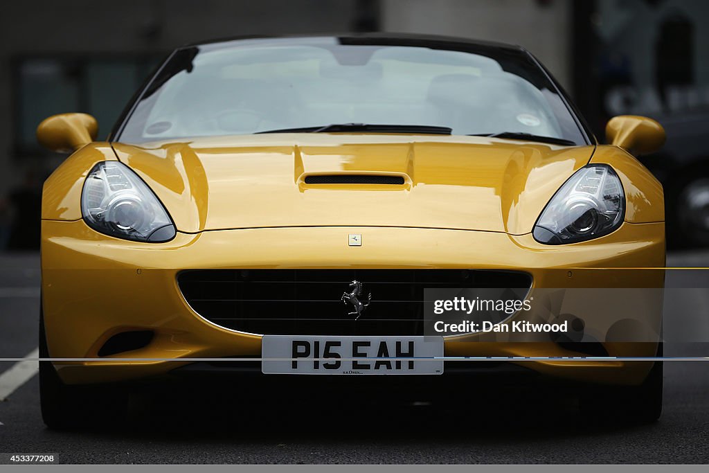 Luxuary Cars On Display Amidst Foreign Wealth In Knightsbridge