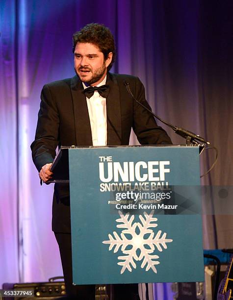 Luca Dotti speaks on stage at The Ninth Annual UNICEF Snowflake Ball at Cipriani, Wall Street on December 3, 2013 in New York City.