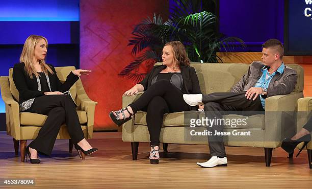 Personalities Dr. Jenn Berman, Catelynn Lowell, and Tyler Baltierra attend the VH1 "Couples Therapy" With Dr. Jenn Reunion at GMT Studios on August...