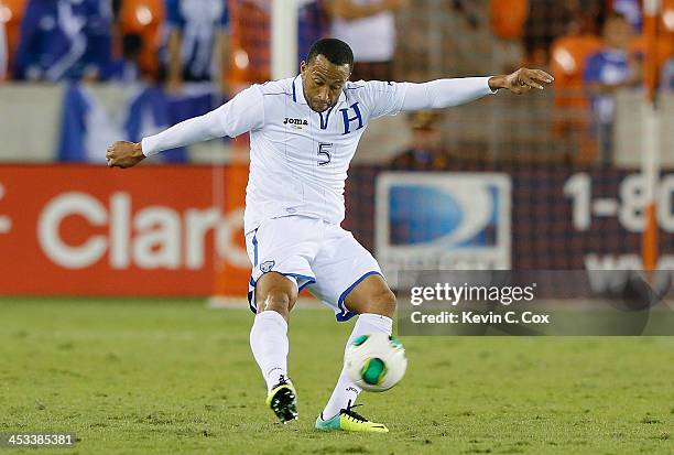 Víctor Bernárdez of Honduras against Ecuador during an international friendly match at BBVA Compass Stadium on November 19, 2013 in Houston, Texas.