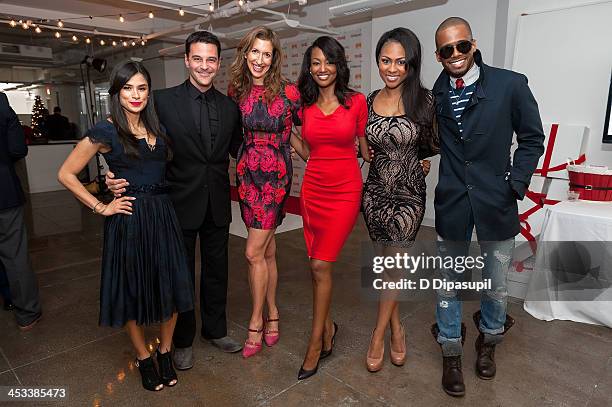 Diane Guerrero, David Alan Basche, Alysia Reiner, Nichole Galicia, Tashiana Washington, and Eric West attend the H.H. Brown Shoe Company Season Of...