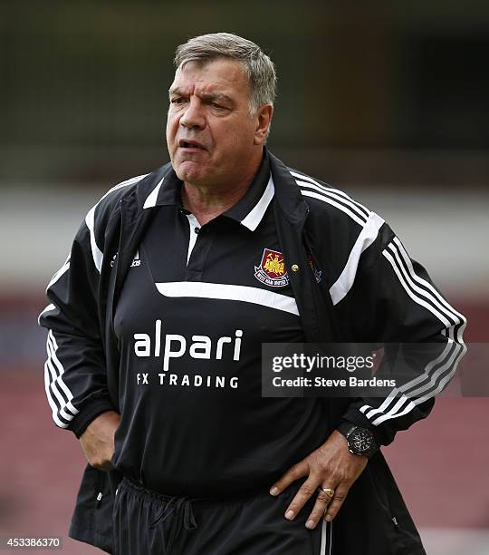 The West Ham United manager Sam Allardyce during the pre-season friendly match between West Ham United and Sampdoria at Boleyn Ground on August 9,...