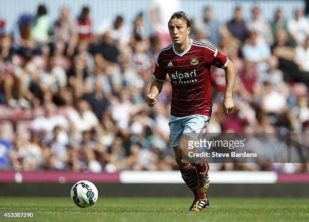 Mark Noble of West Ham United in action during the pre-season friendly match between West Ham United and Sampdoria at Boleyn Ground on August 9, 2014...