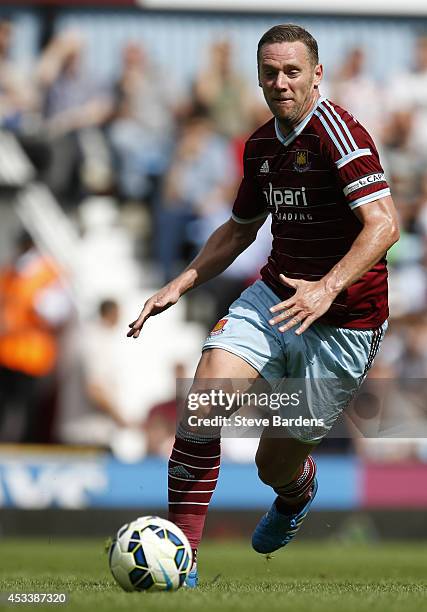 Kevin Nolan of West Ham United in action during the pre-season friendly match between West Ham United and Sampdoria at Boleyn Ground on August 9,...