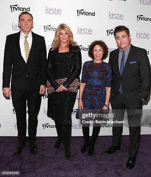 Actors Michael Richards, Kirstie Alley, Rhea Perlman and Eric Petersen attend the "Kirstie" premiere party at Harlow on December 3, 2013 in New York...