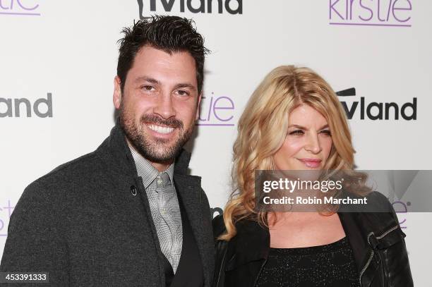 Maksim Chmerkovskiy and Actress Kirstie Alley attends the "Kirstie" premiere party at Harlow on December 3, 2013 in New York City.