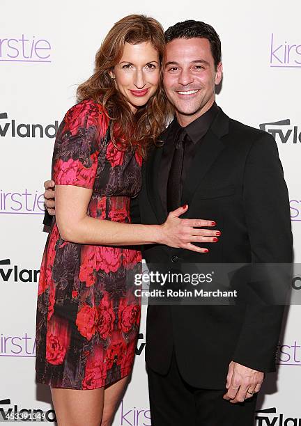 Alysia Reiner and David Alan Basche attend the "Kirstie" premiere party at Harlow on December 3, 2013 in New York City.