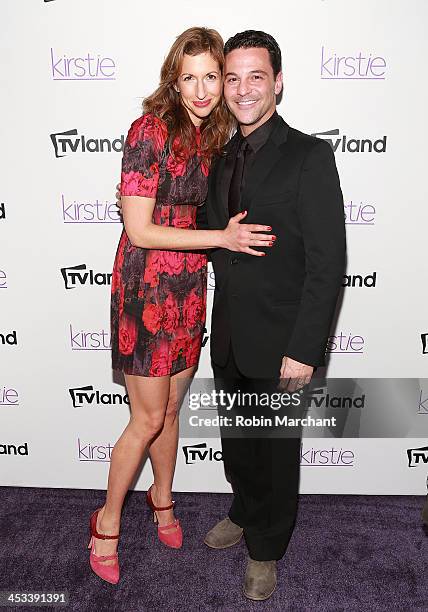 Alysia Reiner and David Alan Basche attend the "Kirstie" premiere party at Harlow on December 3, 2013 in New York City.