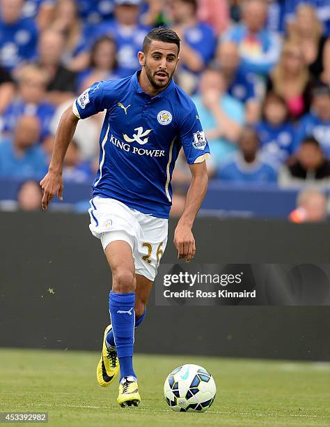 Riyad Mahrez of Leicester City in action during the pre season friendly match between Leicester City and Werder Bremen at The King Power Stadium on...