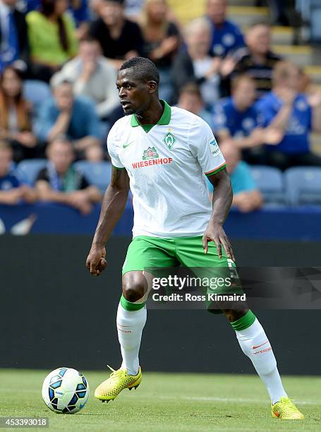 Assani Lukimya of Werder Bremen during the pre season friendly match between Leicester City and Werder Bremen at The King Power Stadium on August 9,...