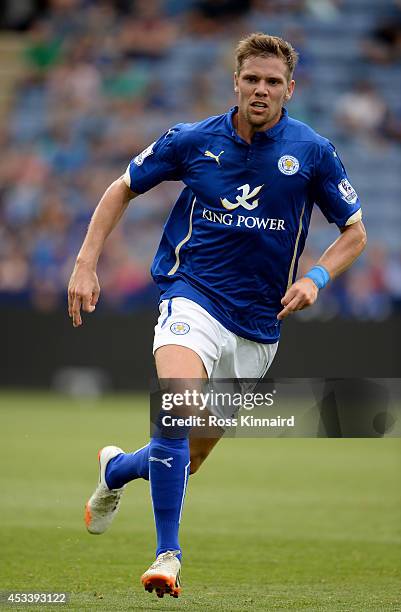 Dean Hammond of Leicester City in action during the pre season friendly match between Leicester City and Werder Bremen at The King Power Stadium on...