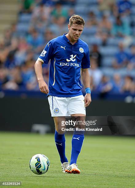 Dean Hammond of Leicester City in action during the pre season friendly match between Leicester City and Werder Bremen at The King Power Stadium on...