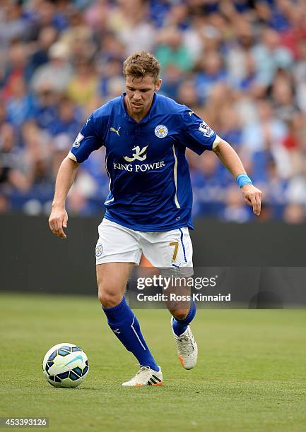 Dean Hammond of Leicester City in action during the pre season friendly match between Leicester City and Werder Bremen at The King Power Stadium on...