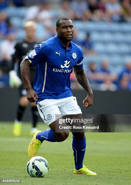 Wes Morgan of Leicester City in action during the pre season friendly match between Leicester City and Werder Bremen at The King Power Stadium on...