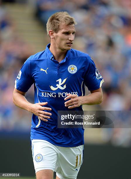 Marc Albrighton of Leicester City during the pre season friendly match between Leicester City and Werder Bremen at The King Power Stadium on August...