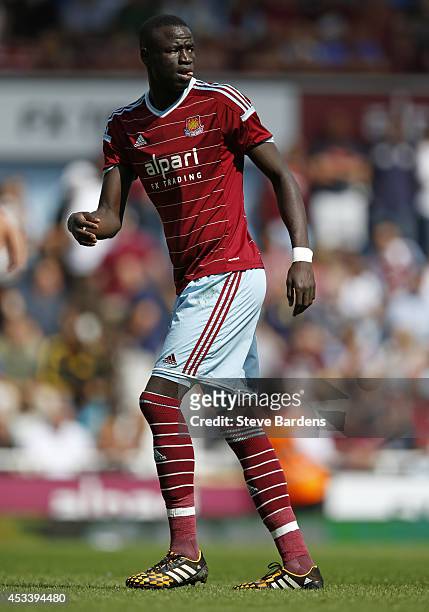 Cheikhou Kouyate of West Ham United in action during the pre-season friendly match between West Ham United and Sampdoria at Boleyn Ground on August...