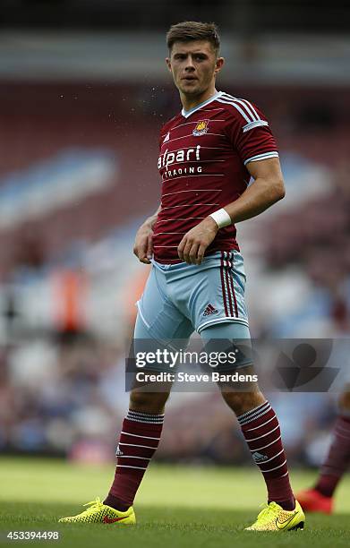 Aaron Cresswell of West Ham United in action during the pre-season friendly match between West Ham United and Sampdoria at Boleyn Ground on August 9,...