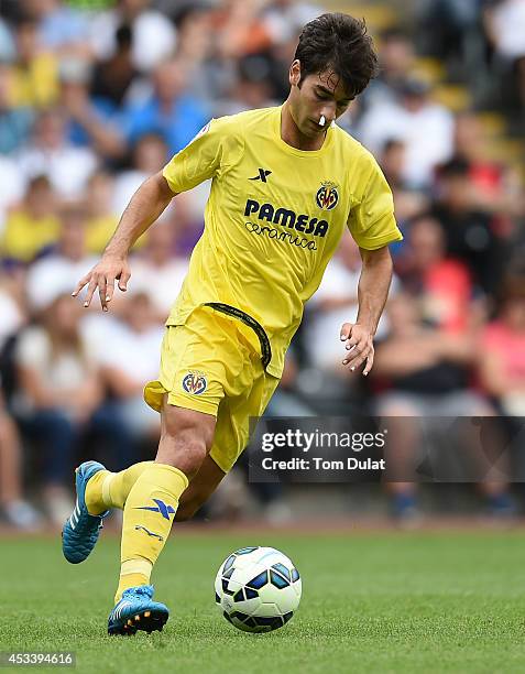 Manuel Trigueros of Villarreal in action during a pre season friendly match between Swansea City and Villarreal at Liberty Stadium on August 09, 2014...