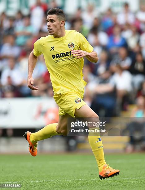 Gabriel Paulista of Villarreal in action during a pre season friendly match between Swansea City and Villarreal at Liberty Stadium on August 09, 2014...