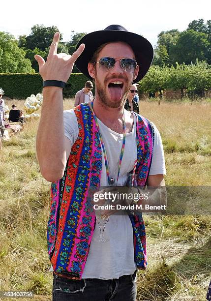 Luke Treadaway attends The Mulberry Wilderness Picnic with Cara Delevingne during Wilderness 2014 at Cornbury Park on August 9, 2014 in Oxford,...