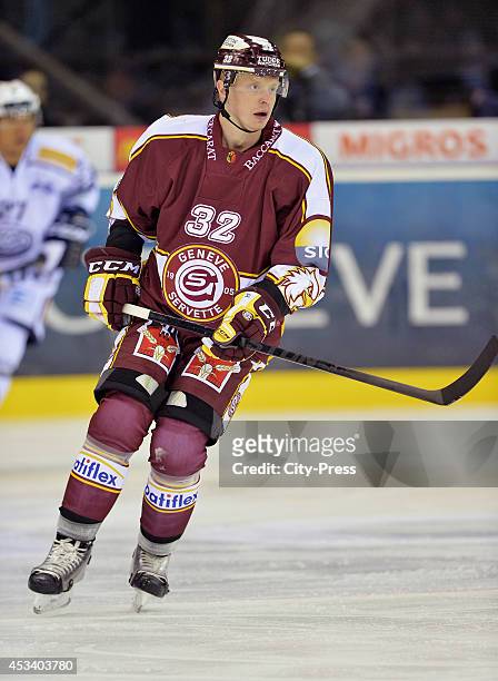 Lennart Petrell during a National League A game in Genève, Switzerland.
