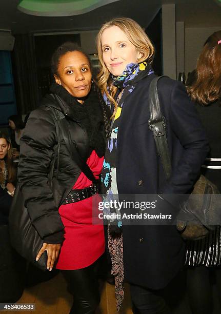 Elizabeth Colomba and Julie Delpy attend the Worldview Entertainment Holiday Party held at Gansevoort Park Avenue on December 3, 2013 in New York...