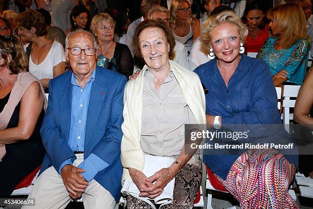 French Academician Alain Decaux, Princess Napoleon and Princess Beatrice de Bourbon Siciles attend the 30th Ramatuelle Festival : Day 9 on August 9,...