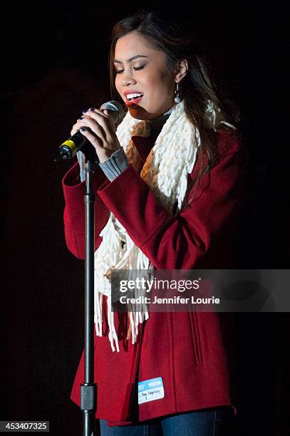 Singer Ashley Argota performs at the Children's Hospital Los Angeles' annual Holiday Tree Lighting Ceremony at Ralph M. Parsons Foundation Dining...