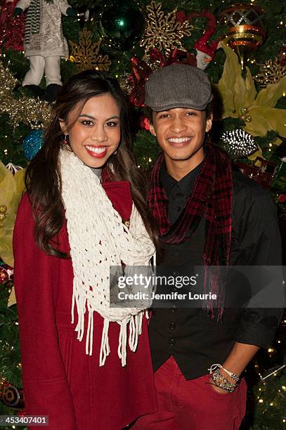 Singer Ashley Argota and Jordan Fisher attend the Children's Hospital Los Angeles' annual Holiday Tree Lighting Ceremony at Ralph M. Parsons...