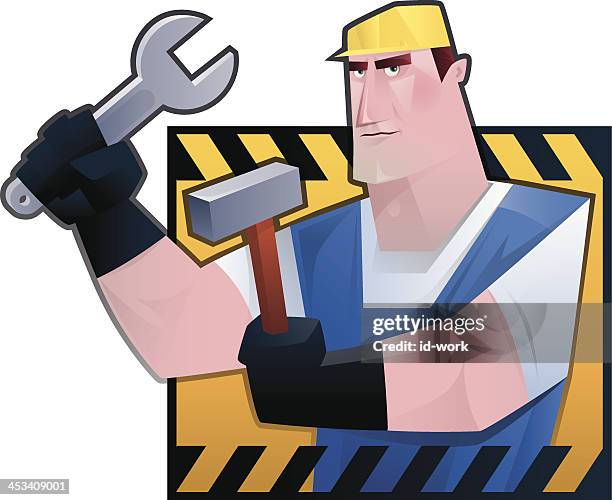 construction worker - character constructor stock illustrations