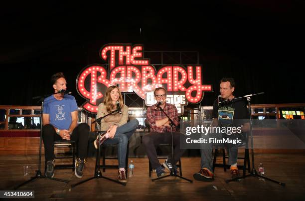 Founding member of Upright Citizens Brigade Matt Besser, actors Lauren Lapkus, Chris Gethard and Seth Morris perform with Improve4Humans at The...