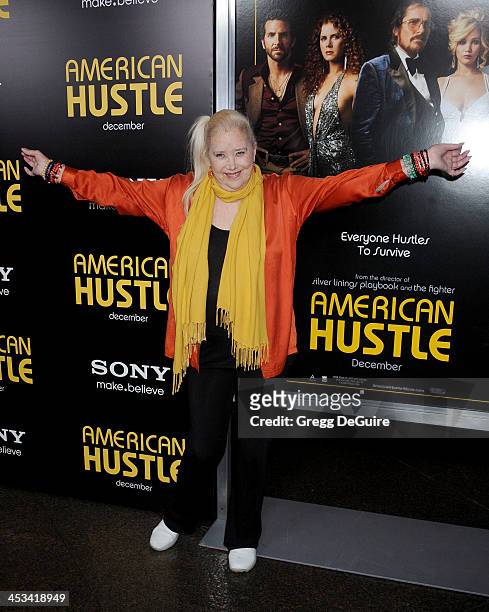 Actress Sally Kirkland arrives at the Los Angeles premiere of "American Hustle" at Directors Guild Theatre on December 3, 2013 in West Hollywood,...