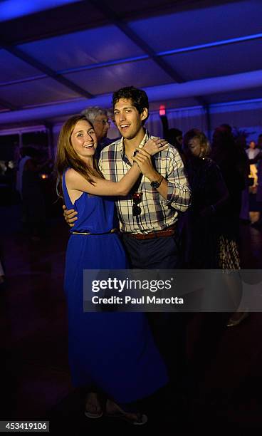 Guests dance at the post party at the Boston Pops On Nantucket Hosted By Real Simple and Coastal Living at Jetties Beach on August 9, 2014 in...