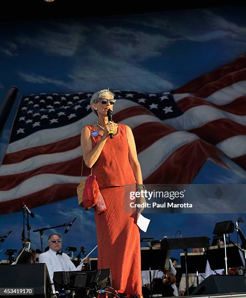 Nantucket Cottage Hospital CEO Dr. Margot Hartmann attends Boston Pops On Nantucket Hosted By Real Simple and Coastal Living at Jetties Beach on...