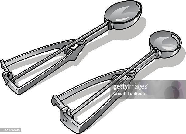 ilustraciones, imágenes clip art, dibujos animados e iconos de stock de icecream bolas de helado - cuchara-de-helado