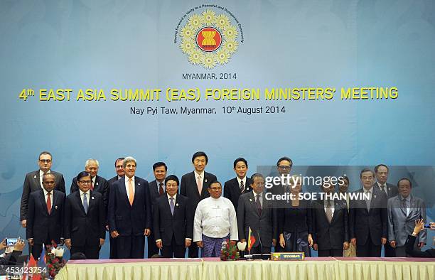 Singapore Foreign Minister K Shanmugam, Thai foreign affairs ministry permanent secretary Sihasak Phuangketkeow, US Secretary of State John Kerry,...