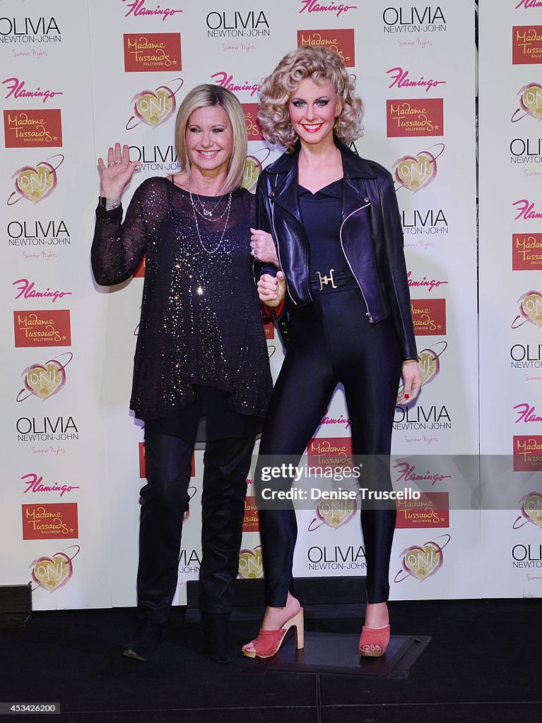 Olivia Newton-John Poses Side-By-Side To Reveal Brand New Madame Tussauds Hollywood Wax Figure At The Flamingo Las Vegas