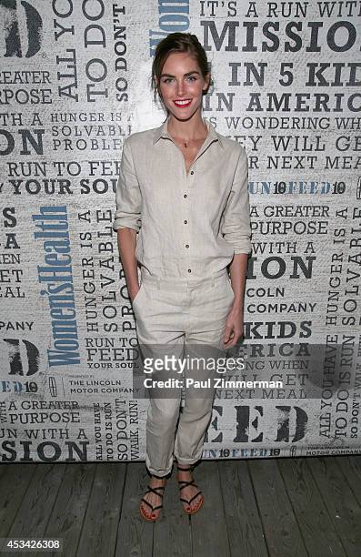 Model Hilary Rhoda attends Women's Health Hosts Hamptons "Party Under The Stars" for RUN10 FEED10 at Bridgehampton Tennis and Surf Club on August 9,...