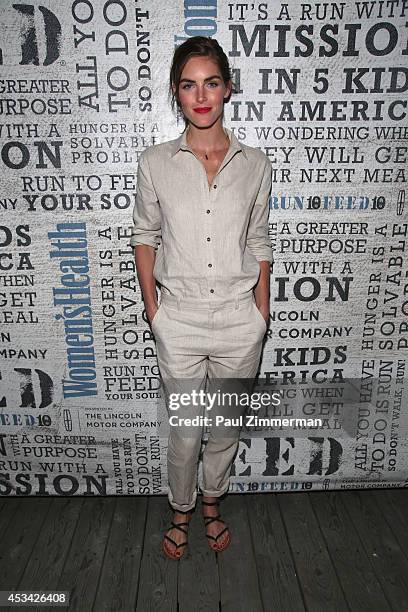 Model Hilary Rhoda attends Women's Health Hosts Hamptons "Party Under The Stars" for RUN10 FEED10 at Bridgehampton Tennis and Surf Club on August 9,...